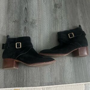 Kate Spade Black Polly Bow Ankle Boots 7.5